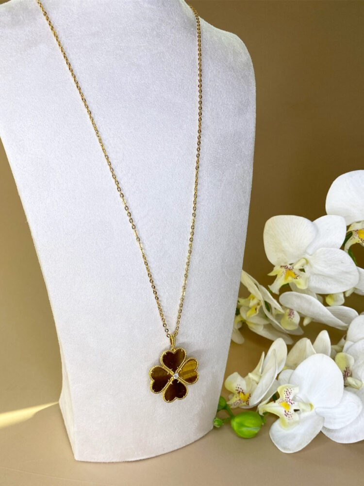 RITZY SIGNATURE - TIGER EYE LONG NECKLACE
