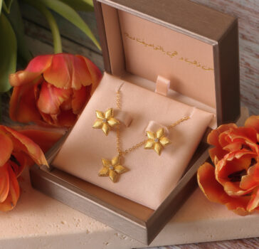 STELLA -golden  NECKLACE & EARRINGS SET