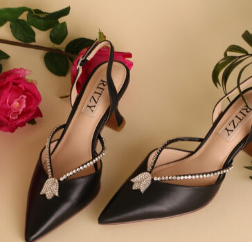 RITZY - TULIP HEELS - Black
