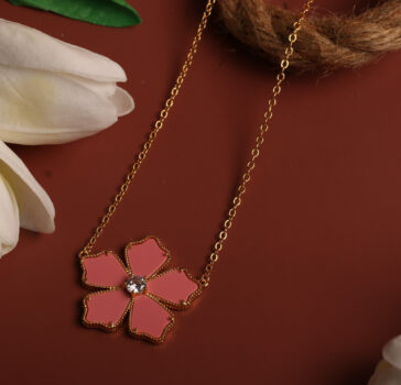 PIVOINE - Pink Turquoise long necklace