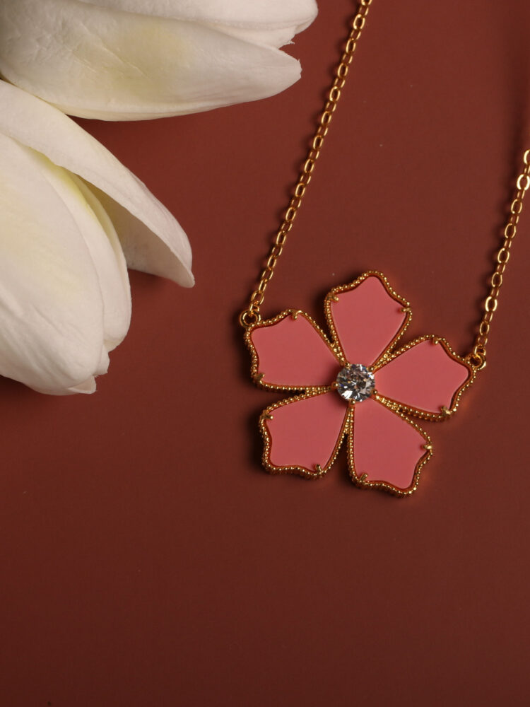 PIVOINE - Pink Turquoise long necklace