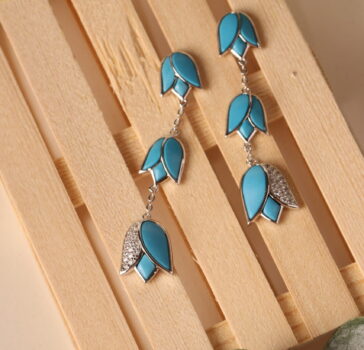 THE LOVE – 925 SILVER / RHODIUM – long earrings