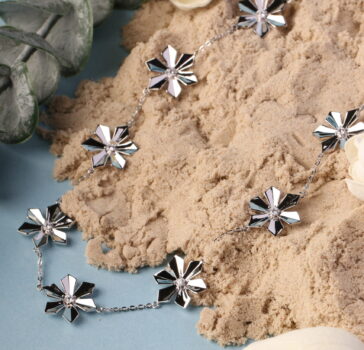 Doré - silver 925 - 10 flowers necklace