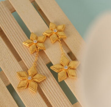 Stella - long earrings - gold