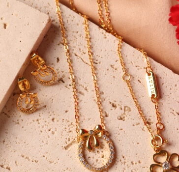 Bow - Necklace & Earrings Set