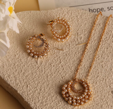 Pearl Glow - necklace & earrings set